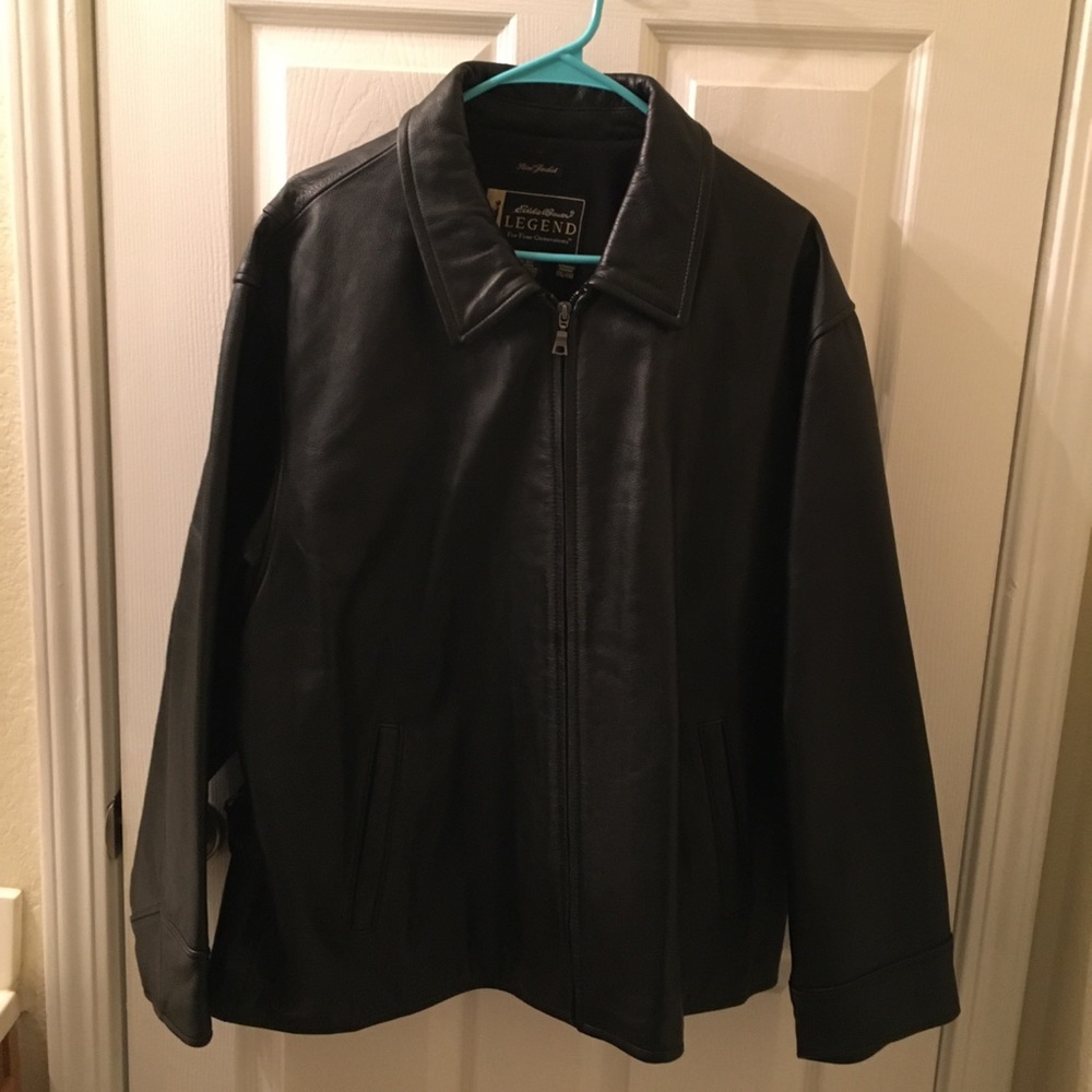 Woman’s XXL leather jacket by Eddie Bauer.
